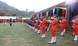 Guard of honour by RBP, Desung and scouts.